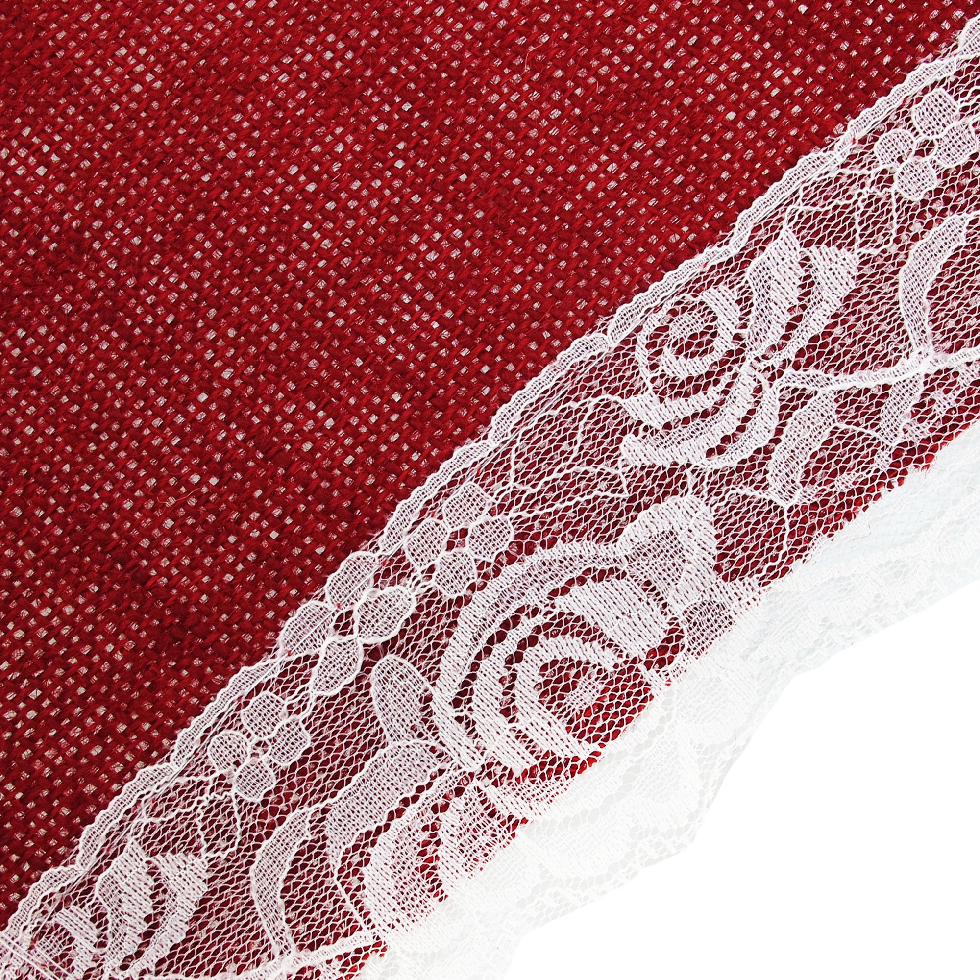 Lace Trim Burlap Table Runners