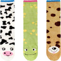 Fuzzy Cozy Microfiber Animal Socks Assortments - 3 Pairs