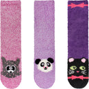 Fuzzy Cozy Microfiber Animal Socks Assortments - 3 Pairs