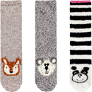 Fuzzy Cozy Microfiber Animal Socks Assortments - 3 Pairs