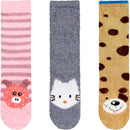 Fuzzy Cozy Microfiber Animal Socks Assortments - 3 Pairs