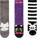 Fuzzy Cozy Microfiber Animal Socks Assortments - 3 Pairs