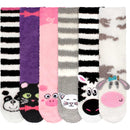 Fuzzy Animal Socks - 6 Pairs Assortments