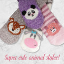 Fuzzy Animal Socks - 6 Pairs Assortments