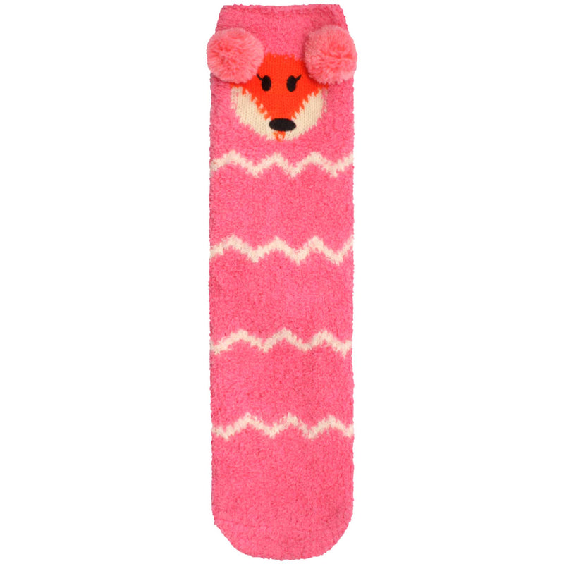 Animal Non-Slip Fuzzy Crew  Socks