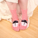 Animal Non-Slip Fuzzy Crew  Socks