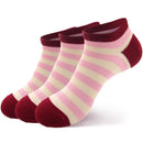 3 pairs of pink bamboo striped socks