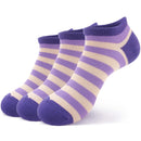 3 pairs of purple bamboo striped socks
