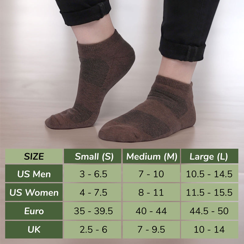 Unisex Rayon from Bamboo Wool Blend Athletic Ankle Socks