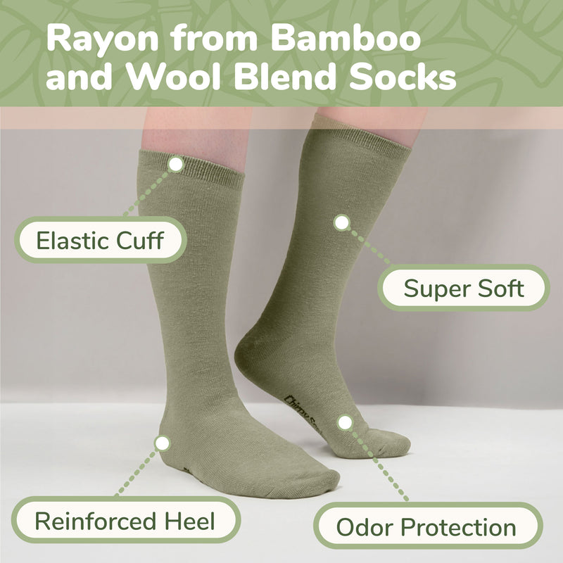 Unisex Rayon from Bamboo Wool Blend Athletic Crew Socks