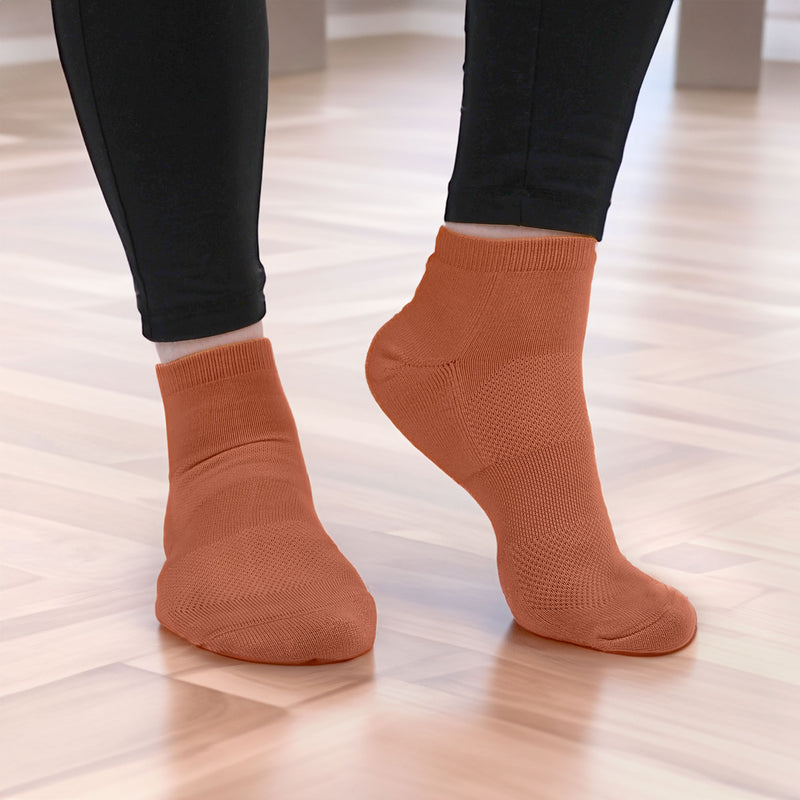 Cushioned Quarter Length Socks Made of Rayon from Bamboo to Wick Away Moisture - 4 Pairs - Unisex Sizing