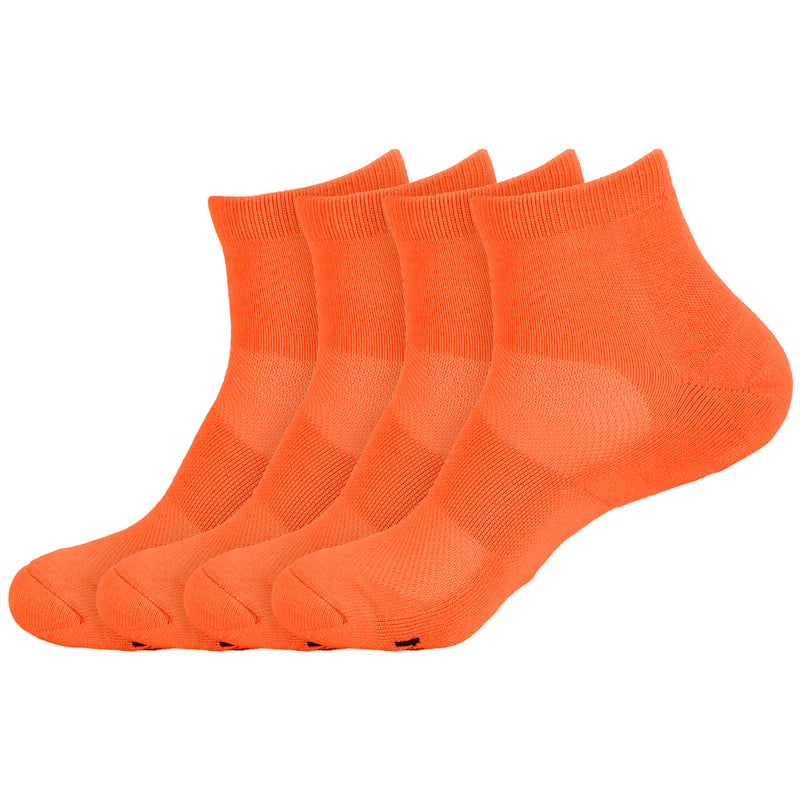 Cushioned Quarter Length Socks Made of Rayon from Bamboo to Wick Away Moisture - 4 Pairs - Unisex Sizing