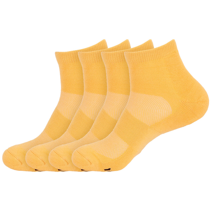 Cushioned Quarter Length Socks Made of Rayon from Bamboo to Wick Away Moisture - 4 Pairs - Unisex Sizing