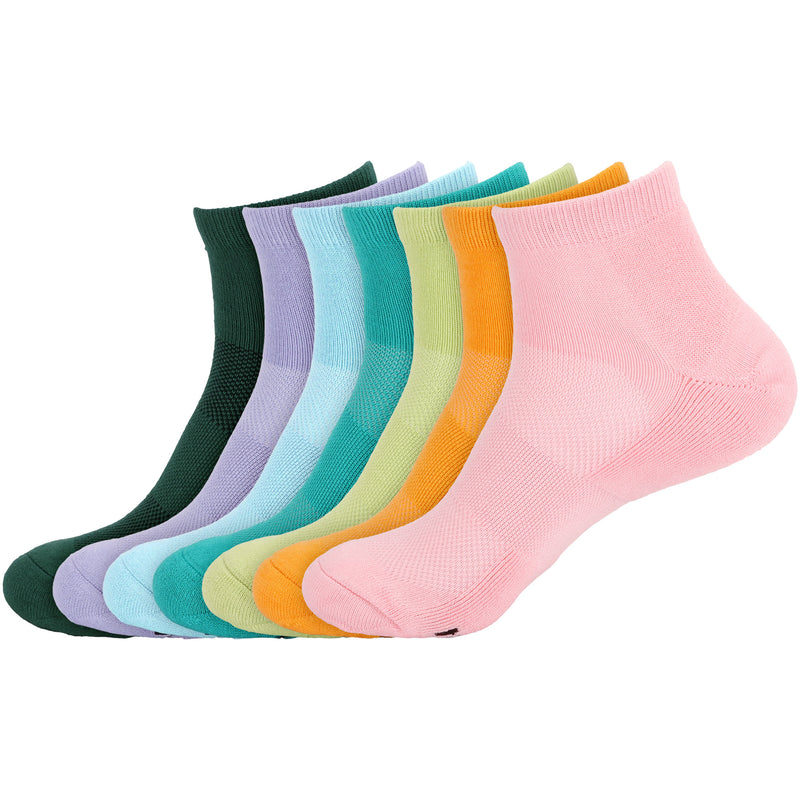 Cushioned Quarter Length Socks Made of Rayon from Bamboo to Wick Away Moisture - 4 Pairs - Unisex Sizing