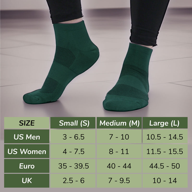 Cushioned Quarter Length Socks Made of Rayon from Bamboo to Wick Away Moisture - 4 Pairs - Unisex Sizing