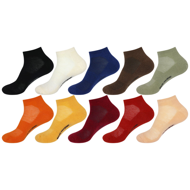 Unisex Rayon from Bamboo Wool Blend Athletic Quarter Socks