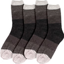 Women's Soft Chenille Furry Fuzzy Color Block Crew Home Socks