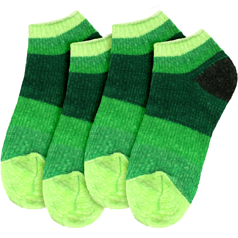 Women's Soft Chenille Furry Fuzzy Color Block Ankle Home Socks