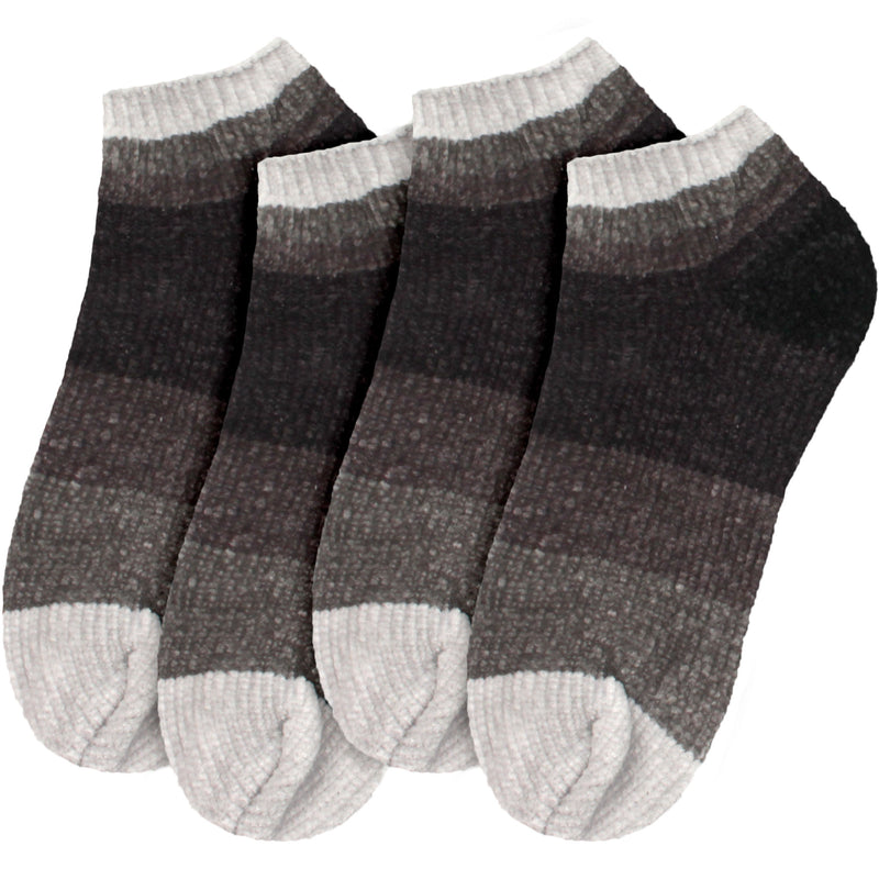 Women's Soft Chenille Furry Fuzzy Color Block Ankle Home Socks