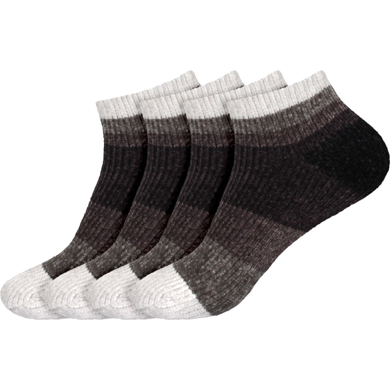 Women's Soft Chenille Furry Fuzzy Color Block Ankle Home Socks