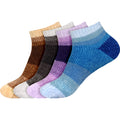 Women's Soft Chenille Furry Fuzzy Color Block Ankle Home Socks