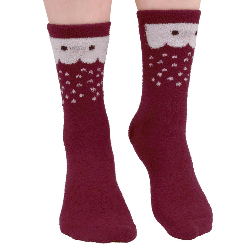 Women's Cute Fuzzy Warm Christmas Indoor Outdoor Cozy Crew Socks