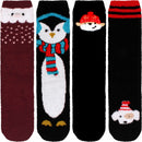 Women's Cute Fuzzy Warm Christmas Indoor Outdoor Cozy Crew Socks, Assortment Packs
