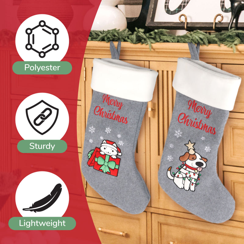 Hand-Embroidered Christmas Stockings