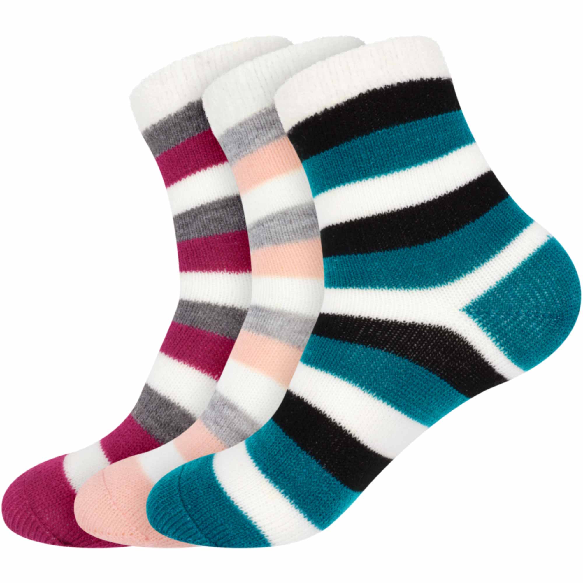 Women's Funky Double Layer Cabin Socks: 3 Pairs