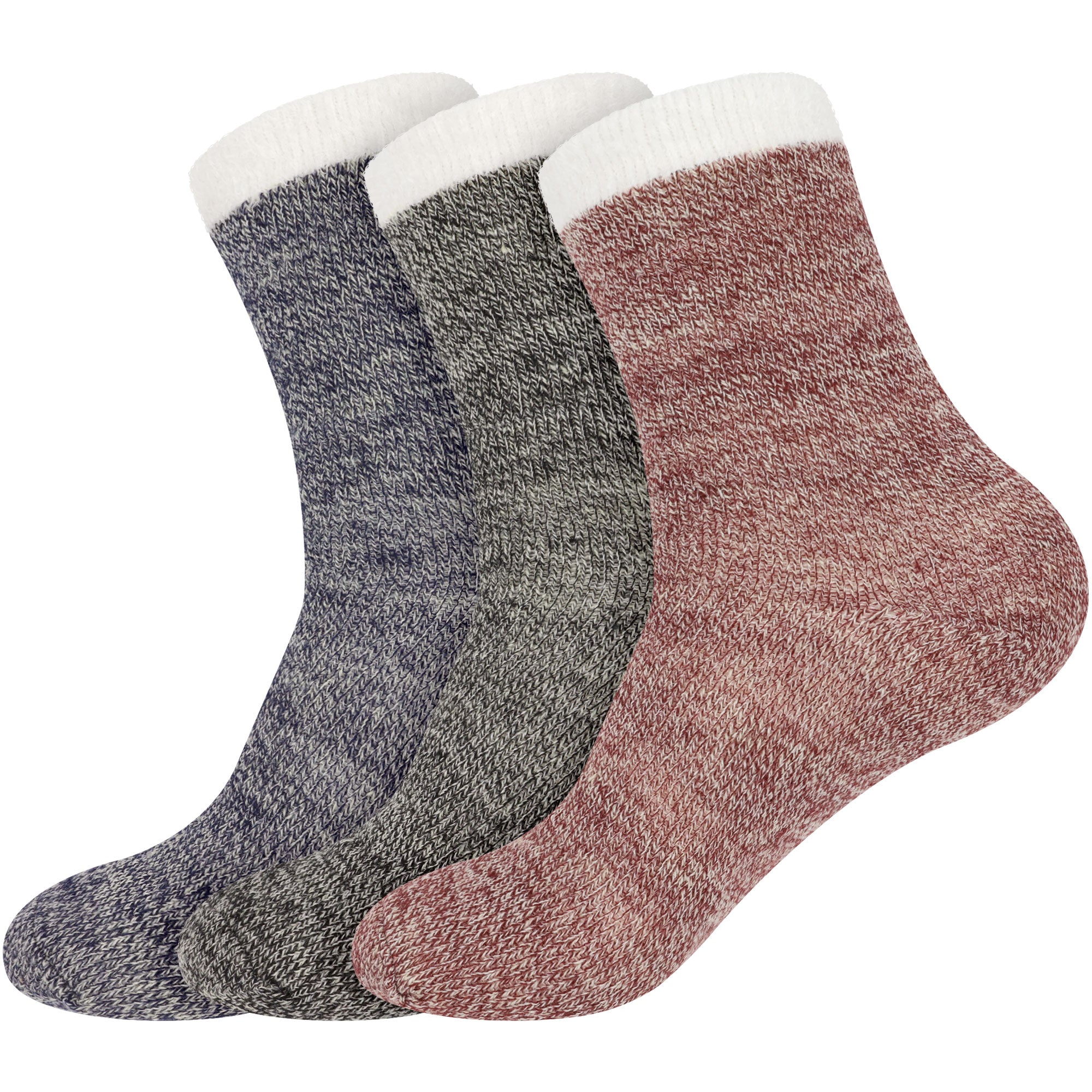 Women's Funky Double Layer Cabin Socks: 3 Pairs