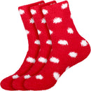 Women's Fuzzy Polka Dots Socks - 3 Pair