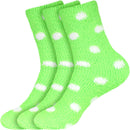 Women's Fuzzy Polka Dots Socks - 3 Pair