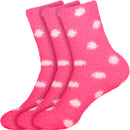 Women's Fuzzy Polka Dots Socks - 3 Pair