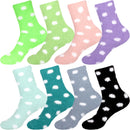 Women's Fuzzy Polka Dots Socks: 8 Pairs