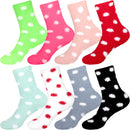 Women's Fuzzy Polka Dots Socks: 8 Pairs