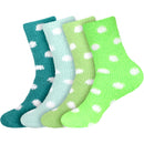 Women's Fuzzy Polka Dots Socks: 4 Pairs