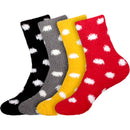 Women's Fuzzy Polka Dots Socks: 4 Pairs