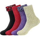 Assorted Fuzzy Stripe Solid Non-Slip Home Socks