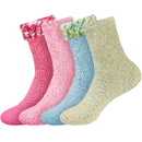 Assorted Fuzzy Stripe Solid Non-Slip Home Socks