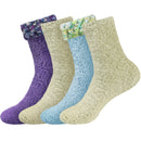 Assorted Fuzzy Stripe Solid Non-Slip Home Socks
