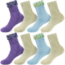 Assorted Fuzzy Stripe Solid Non-Slip Home Socks