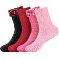 Assorted Fuzzy Stripe Solid Non-Slip Home Socks