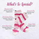 Women's Fuzzy Striped Knobby Socks