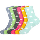Women's Fuzzy Polka Dots Socks: 6 Pairs