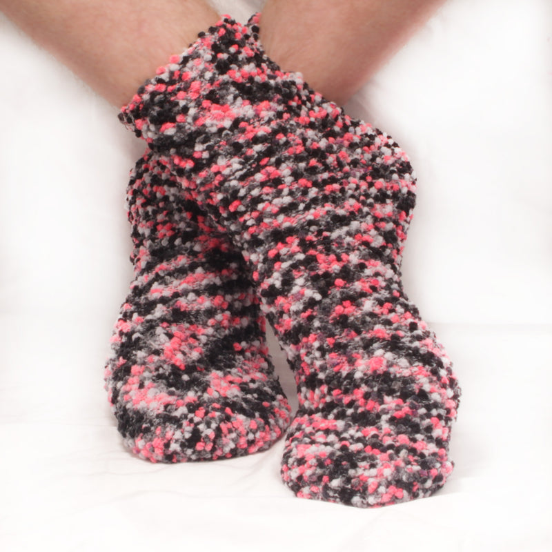 Women's Fuzzy Striped Knobby Socks