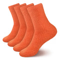 4 pairs of fuzzy socks in orange