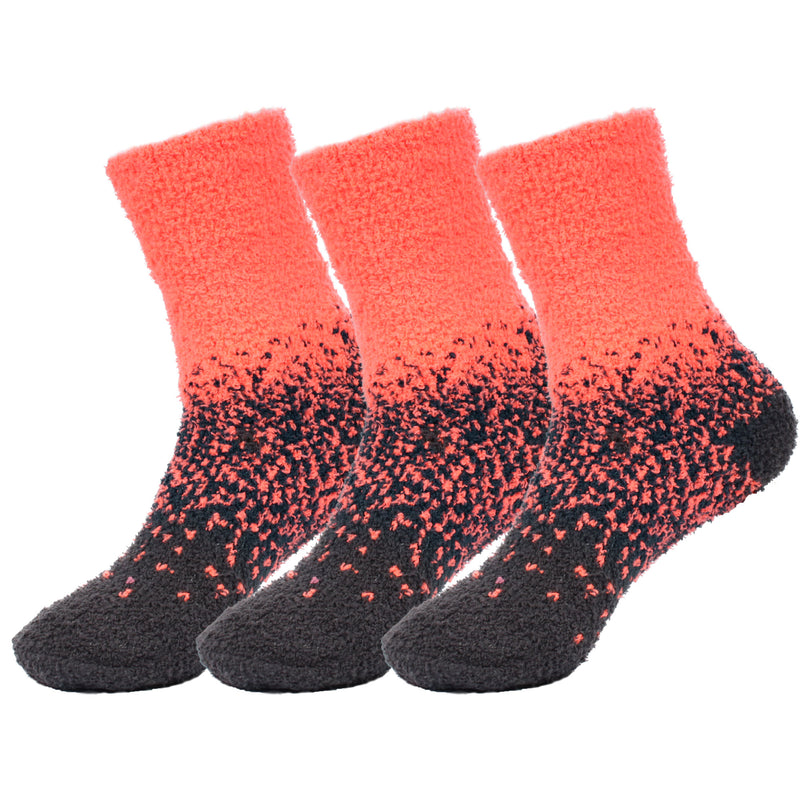 Women's Fuzzy Gradient Home Socks - 3 Pair