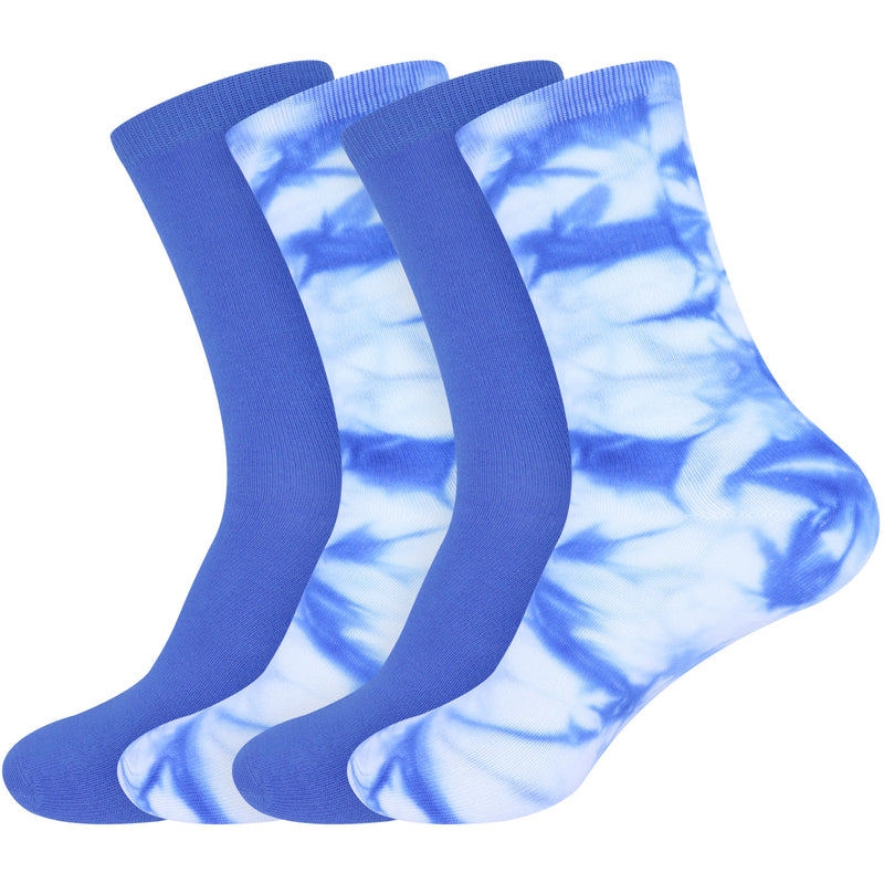 Men's Bamboo Fiber Tie Dye Crew Socks, 4 Pairs