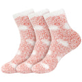 coral pink fuzzy polka dot socks