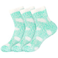 spring green fuzzy polka dot socks